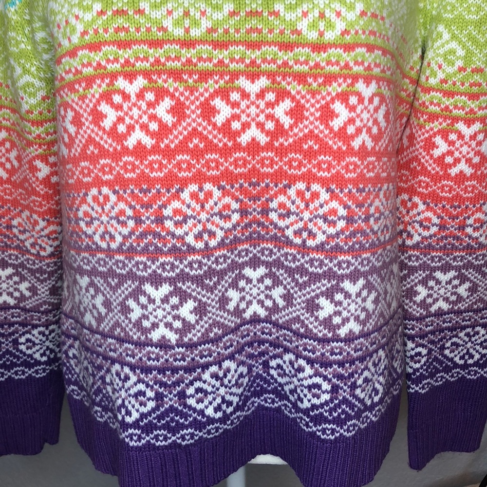 Carolyn Taylor Rainbow Winter Sweater with Roll Neck Medium - Picture 4 of 10